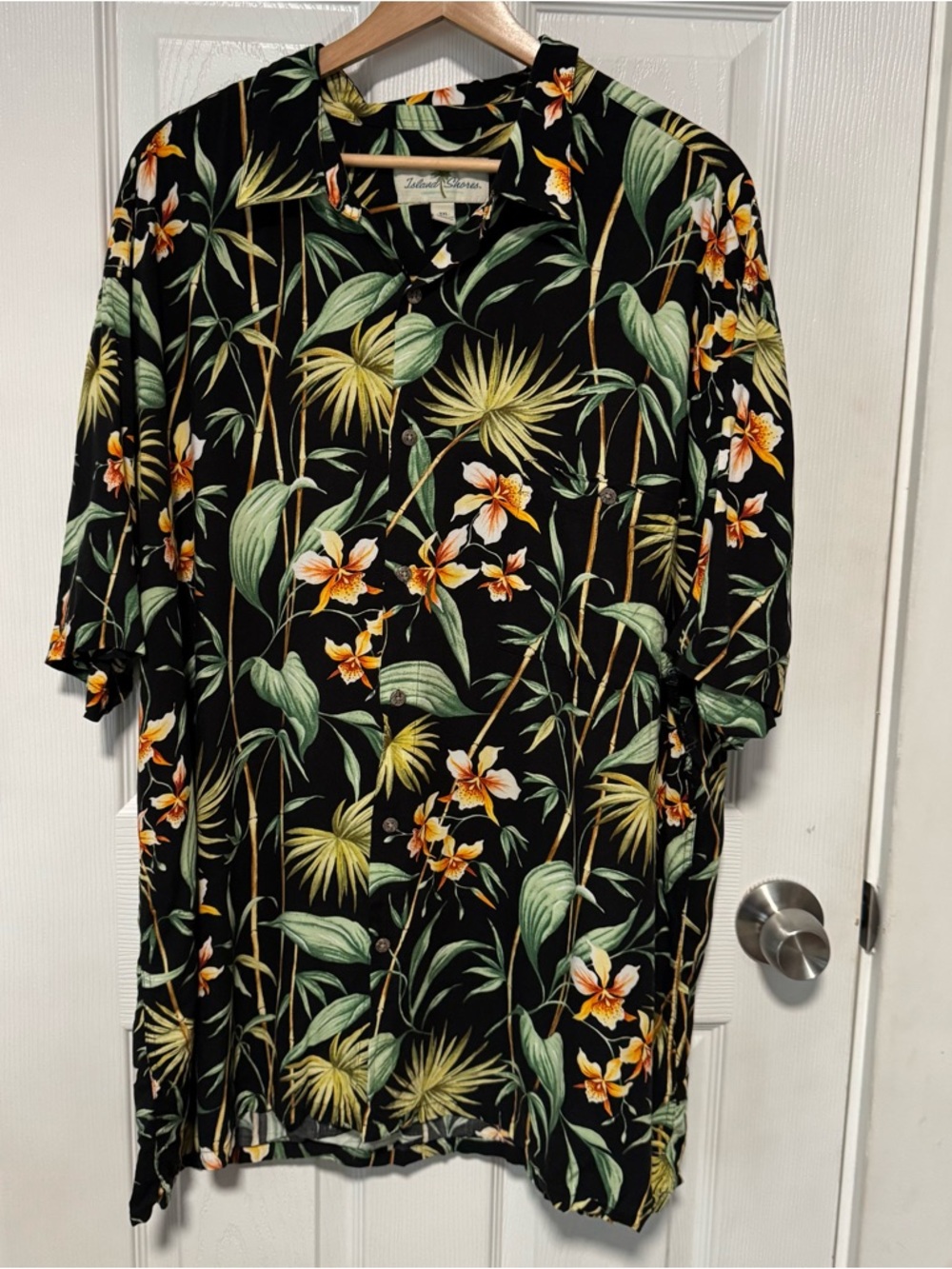 Takahashi Classics Men’s Black Tropical Floral Button-Down Shirt XXL